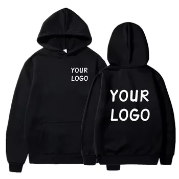Fai da te Personalizza il logo del tuo marchio Uomo Donna Felpa con cappuccio casual Top Pullover tinta unita Felpa con personalità di strada Regali personalizzati 1