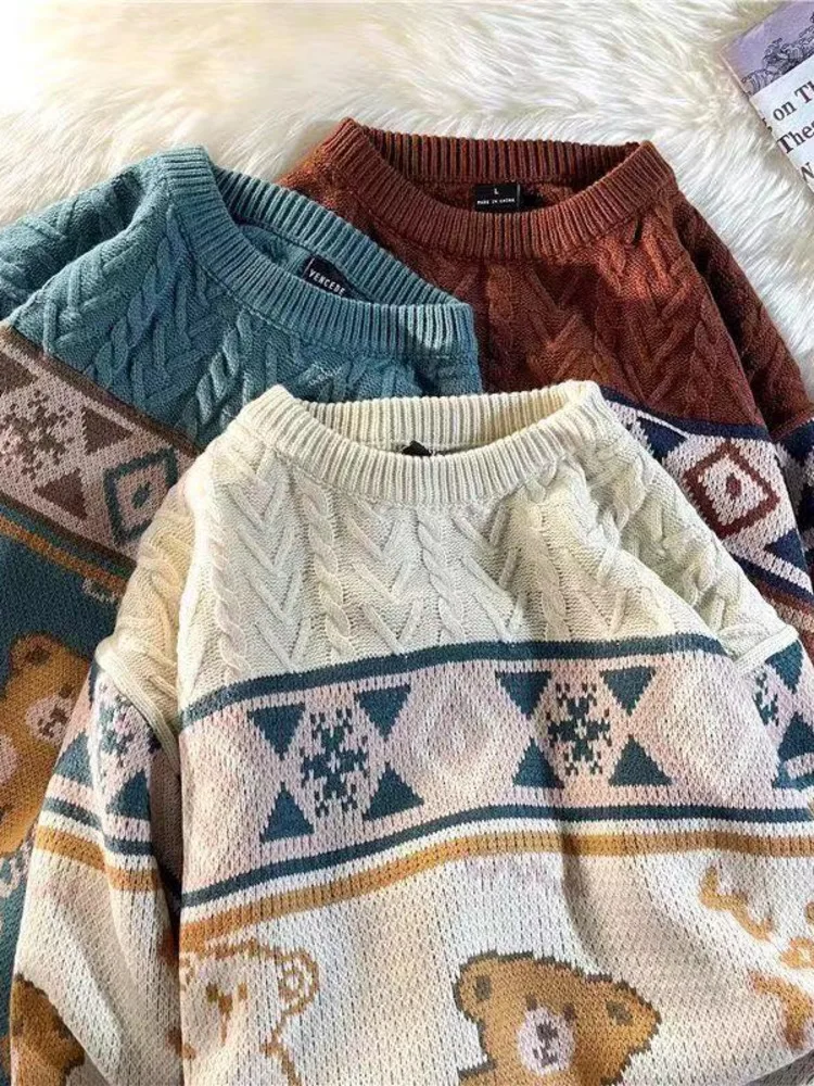 

Fashion Knitwear All-match Sweater Pullovers Harajuku Lazy Casual Classic Vintage Long-sleeved Elegant Chic Harajuku Sweater
