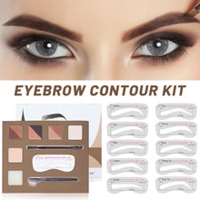 

Eyebrow Shaping Powder Kit 6 Colors Eye Brow Powder Contouring Stencil Highlight Concealer Palette Makeup Palette Fast delivery