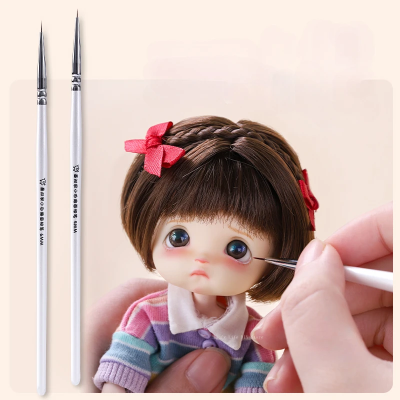 Extreme Fine Line Pen Ultra Light Clay Bjd Doll Drawing Face Brush 2pcs Set DIY Figure Eye Painting Brush Polymer Clay Tool
