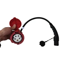 32A Type2 to Three phase EV Adaptor Type 2 Station Plug to Cee EVSE Charger Connector Convertor 32A for Electric Car Charging