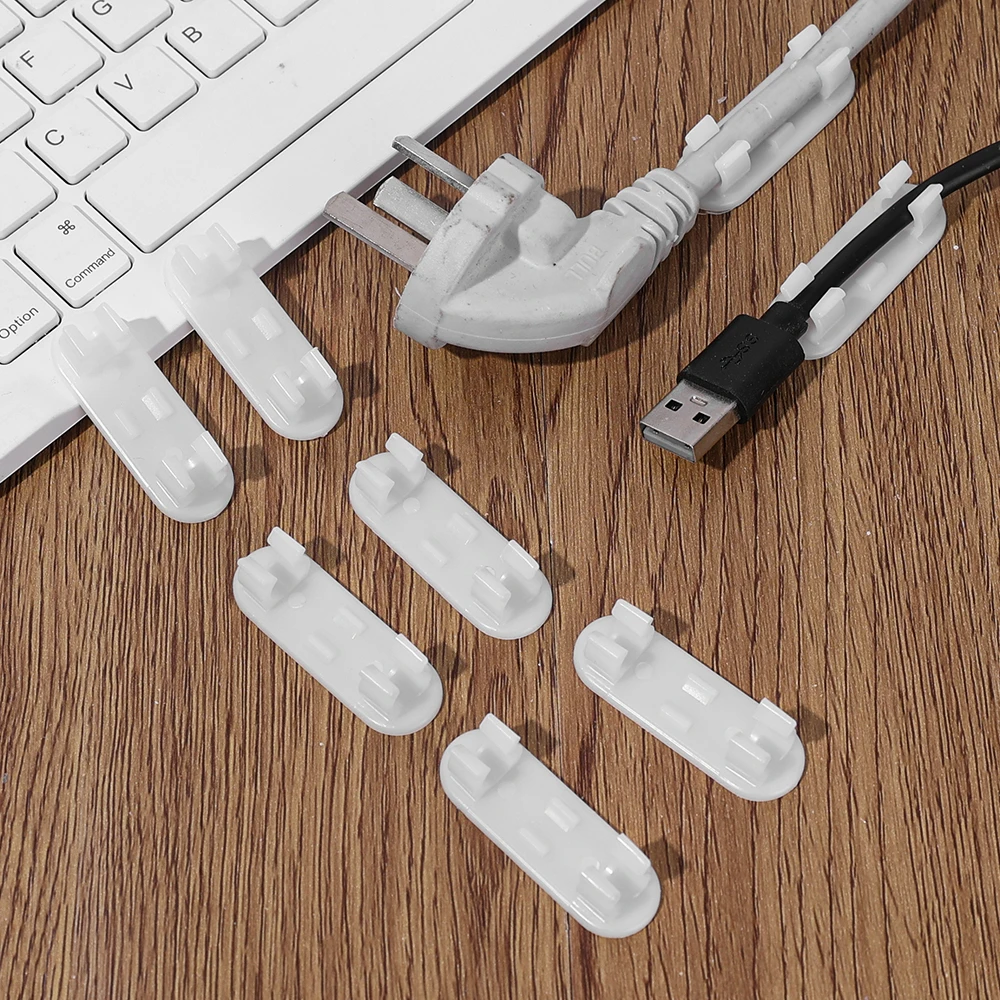 30/20/1pcs 케이블 와인 더 주최자 헤드폰 마우스 용 데스크탑 USB 케이블 클립 USB 충전 와이어 코드 깔끔한 관리 홈 오피스