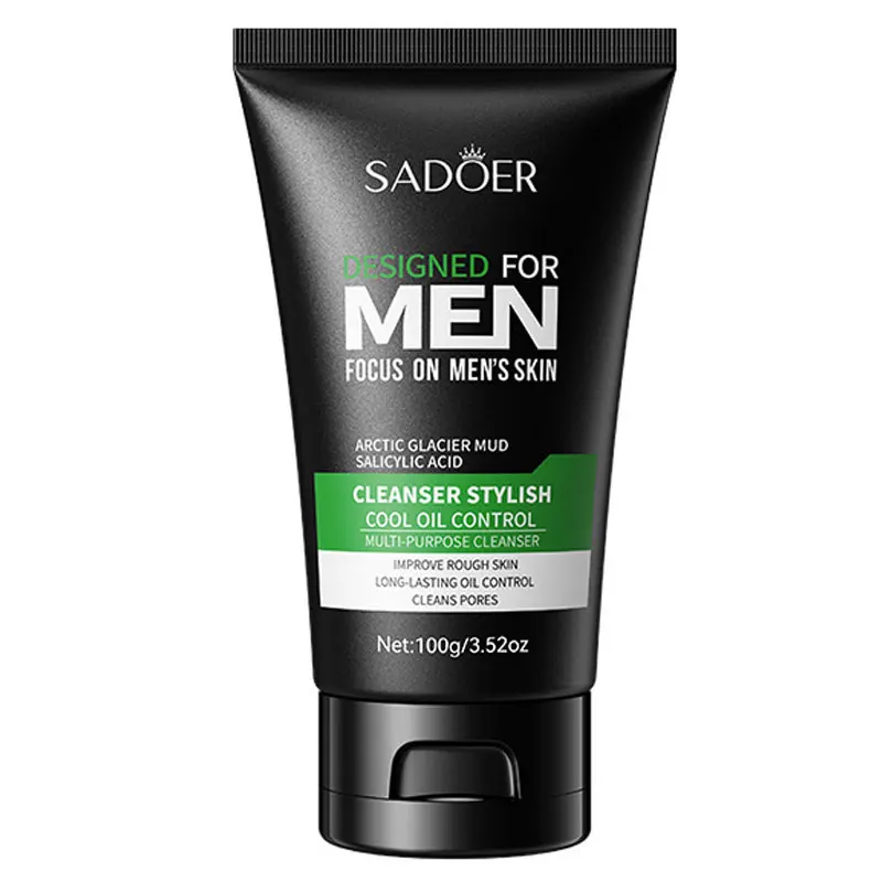 BIOAOUA Men's Purifying and Cool Facial Cleanser Deep Cleansing, Purifying, Hydrating and Refreshing Facial Cleanser