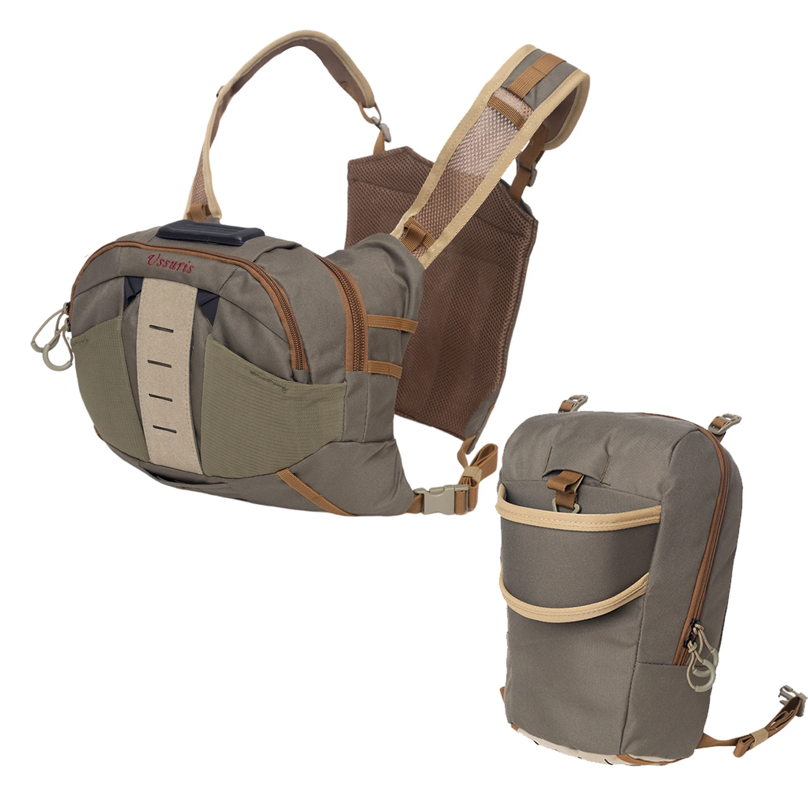Sac poitrine léger pour pêche à la mouche avec poches organisatrices et harnais réglable