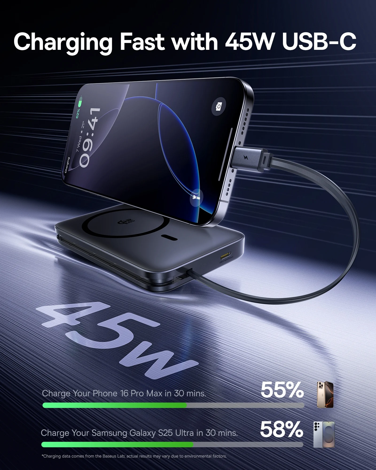 Baseus 10000mAh 45W Power Bank For 25W MagSafe