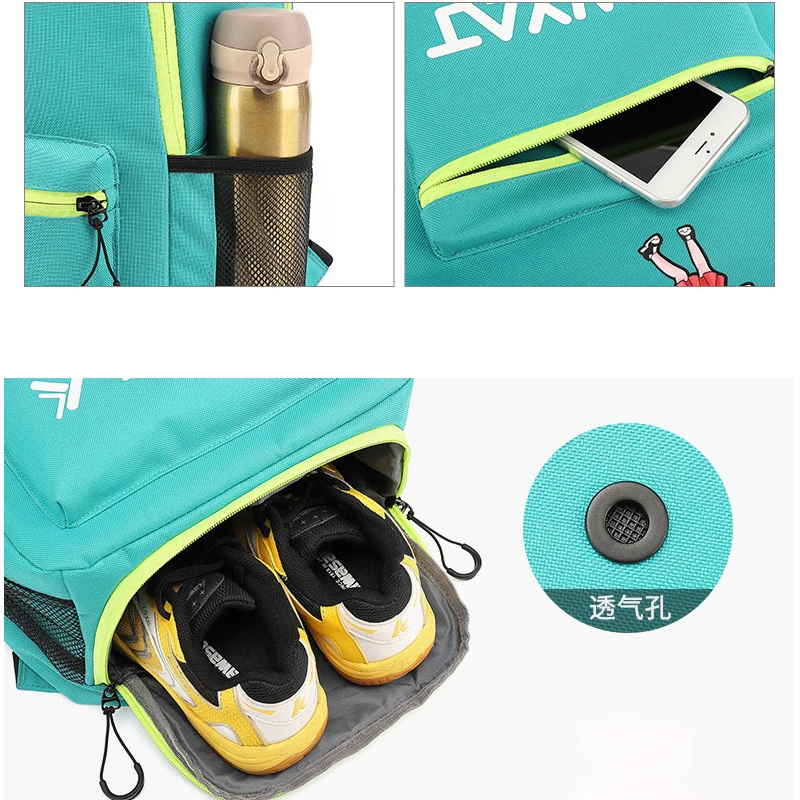 YWYAT  Badminton Backpack Kids Large Capacity Multifunctional Youth Sports  Badminton Bag School Children with Shoe Comparment