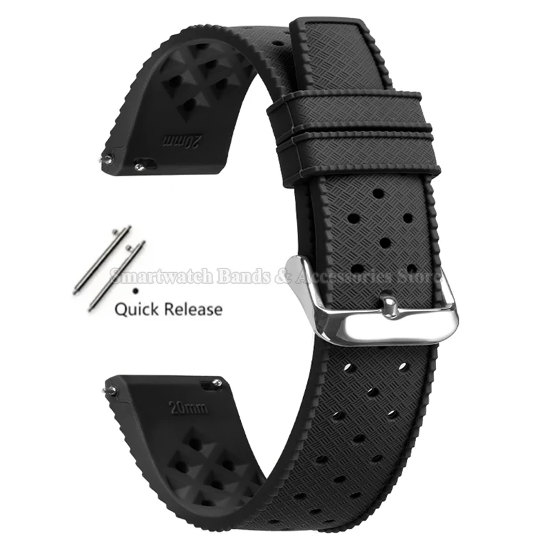 Premium Tropic Silicone Quick Release Watch Strap - Durable Rubber Bracelet Replacement