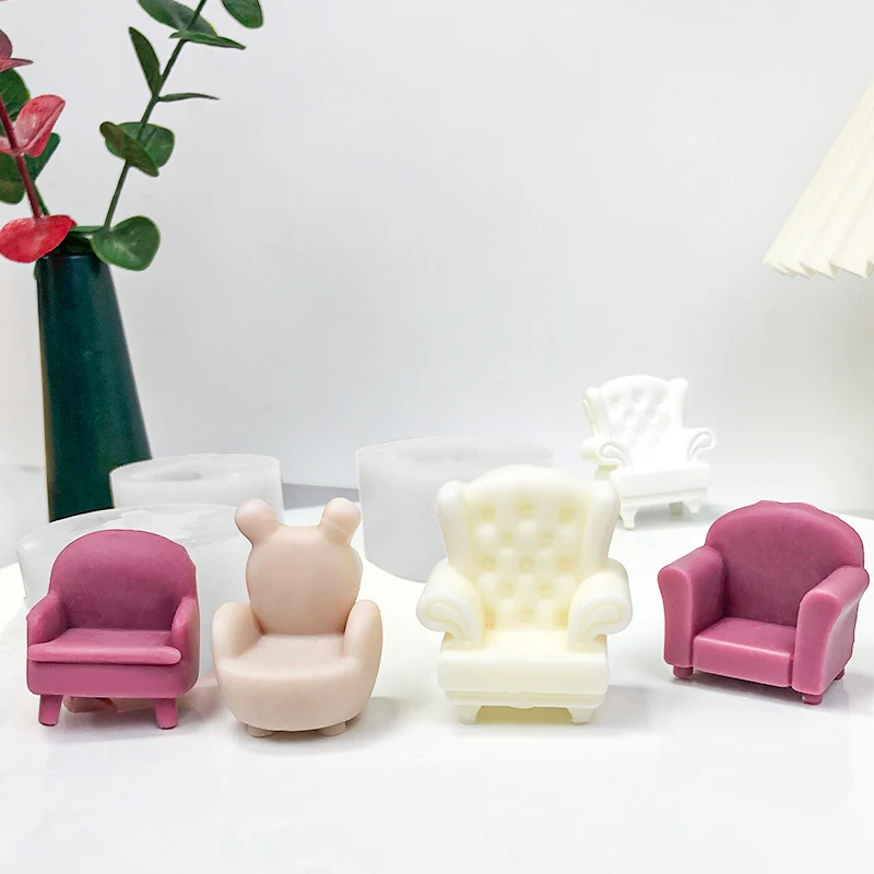 

Mini 3D Small Sofa Seat, Aromatherapy Gypsum Candle, Silicone Mold, Epoxy Resin, Baking Chocolate Cake Carft, Home Decor