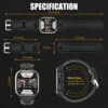 EIGIIS 2025 Smart Watch for Men Big Screen Heart Rate Monitor Sleep Tracker Calorie Bluetooth Call Pedometer Rugged Smartwatch 3