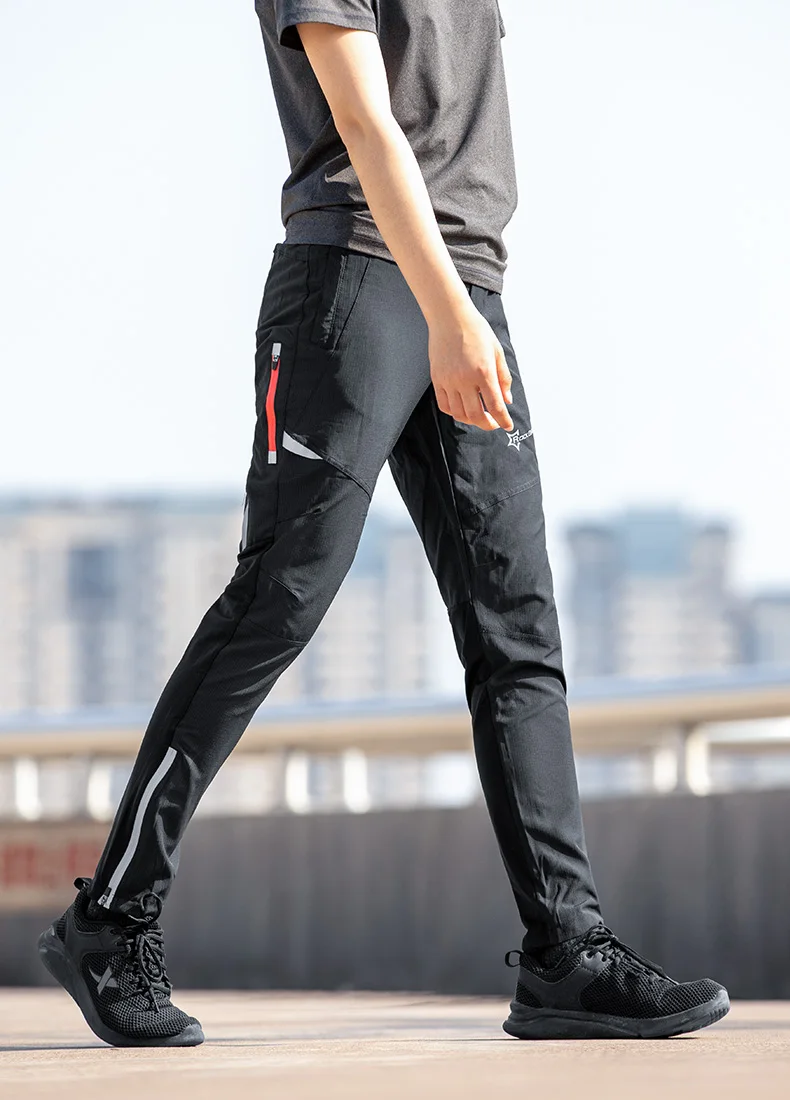ROCKBROS Spring Autumn Cycling Pants Lightweight High Elastic Trousers Breathable Full Length Pants Men Outdoor Sports Pants