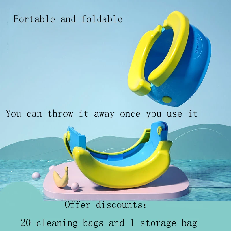 Children's Foldable Banana Toilet Portable Urinal Baby Car Seat Basin No Cleaning For Tourism Outdoors portable urinal,child toilet