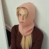Cashmere Balaclava Hats with Alpaca Wool Beanie for Women's Autumn and Winter 2