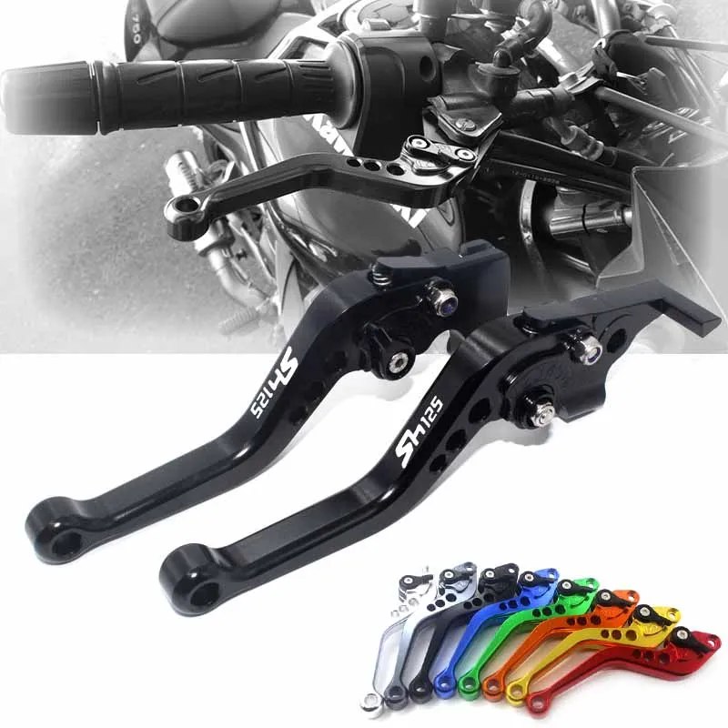 Фото Для мотоцикла HONDA SH125 SH 125i 2014-2018 2015 2016 2017, алюминиевые короткие рычаги тормозной муфты с логотипом DUCATI №1
