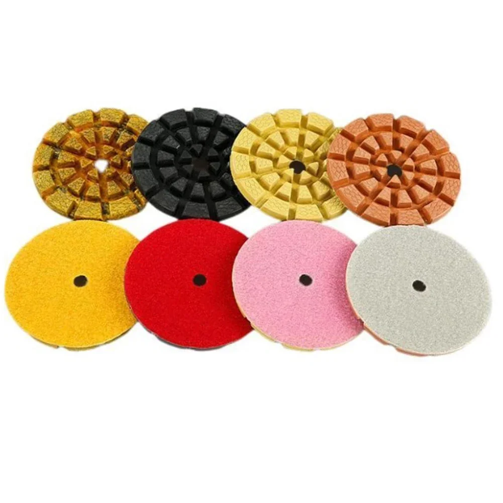 

4Inch 100mm 4 Step Dry/Wet Diamond Polishing Pads For Granite Polishing Grinding Thickened Diamond Resin Grinding Discs