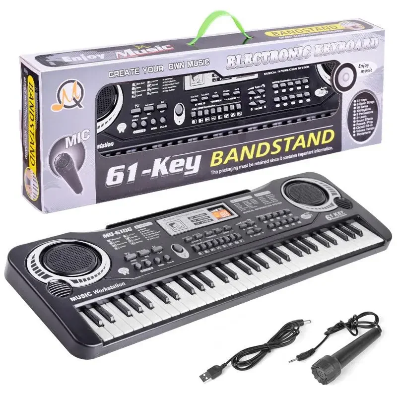 31/61 Keys Children Electronic Keyboard Piano with Microphone Beginner Musical Instrument Organ Educational Toys Gift for Kids 5