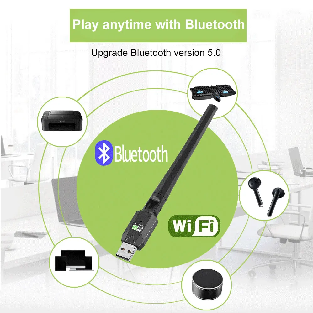Usb Bluetooth 5.0 Adaptador ac Wifi 600mbps em pc bt Wifi5 2.4g 5g 5dbi Dongle sem Fio Receptor para Win7 10 11 - Imagem 6