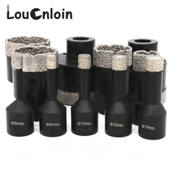 Mèche de perçage diamant brasé sous vide à sec, mèche de perçage pour carreaux de porcelaine, pierre de marbre, scie à trous pour meuleuse d'angle 5/8 – 11 