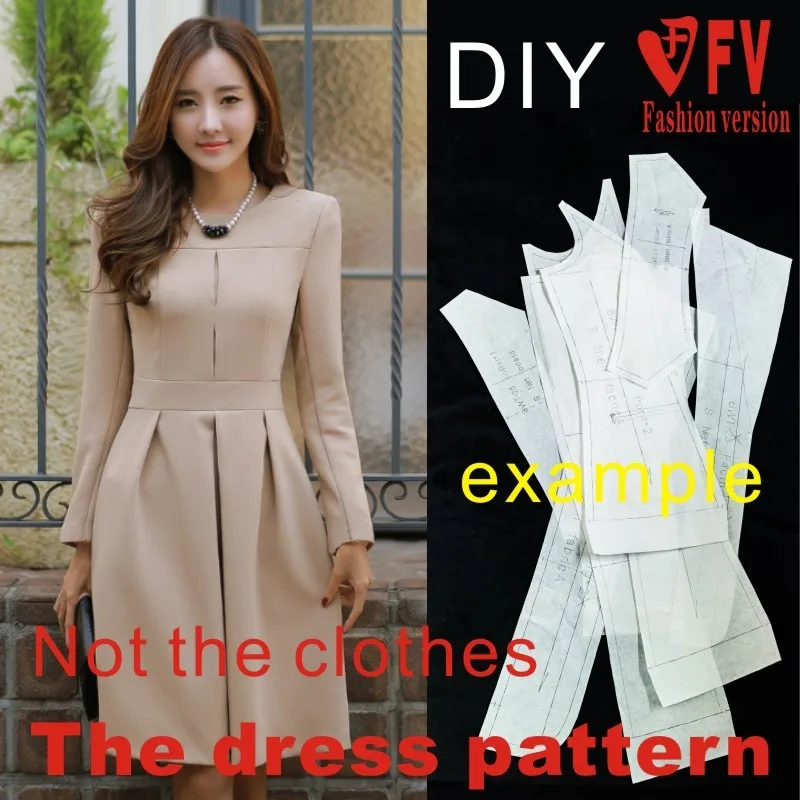 Dresses Sewing Pattern Template Cutting drawing Clothing DIY ((Not selling clothes)) BLQ-171