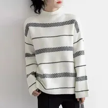 

Knit Sweater Women 2022 Half Turtleneck Knitwear Korean Lazy Style Loose Padded Bottoming Shirt Long Sleeves Female Autumn Top