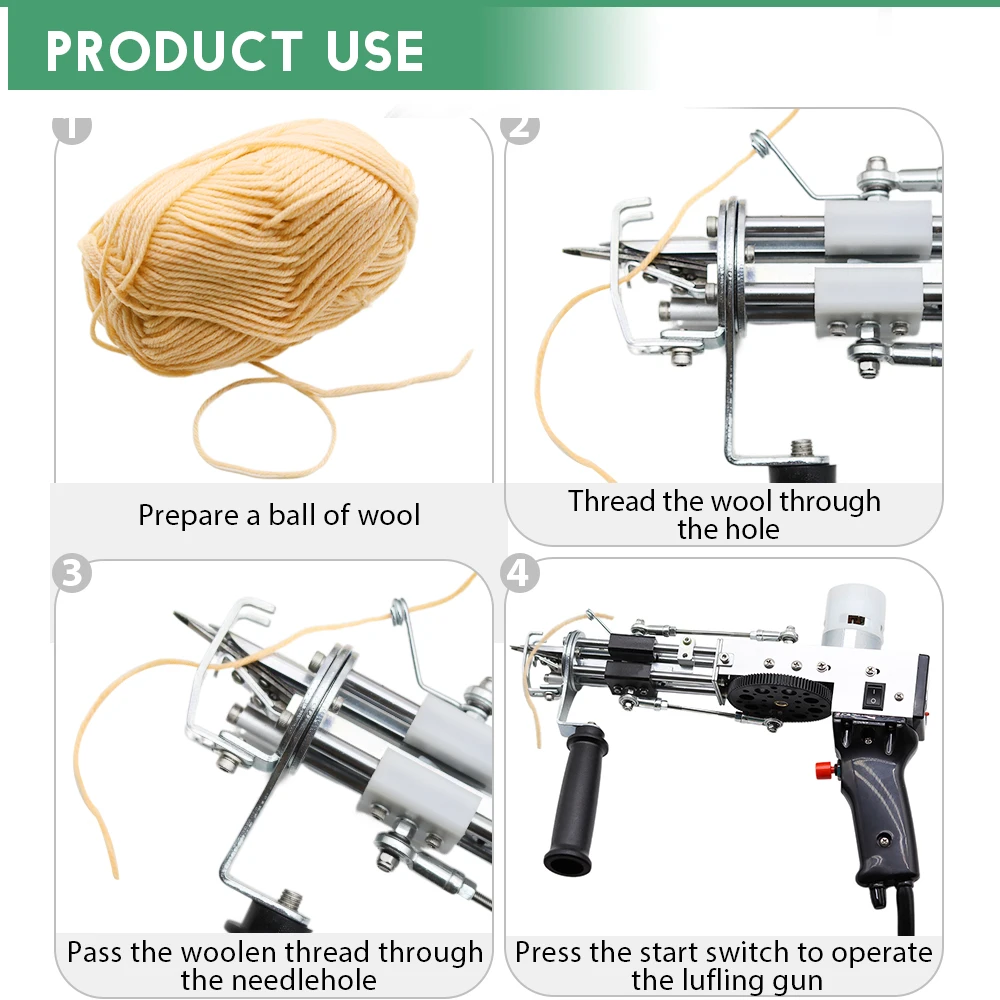 Tufting Gun 2 IN 1 Electric Carpet Tufting Gun Can Do Both Cut Pile and Loop Pile Hand Gun Carpet Weaving Flocking Power Tools