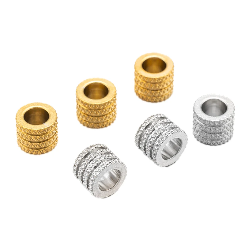 10 stücke 5/6/8/10mm Edelstahl Gold große große Loch Abstand halter Perlen für DIY Armbänder Halsketten Schmuck Herstellung liefert Ergebnisse – Detail 3