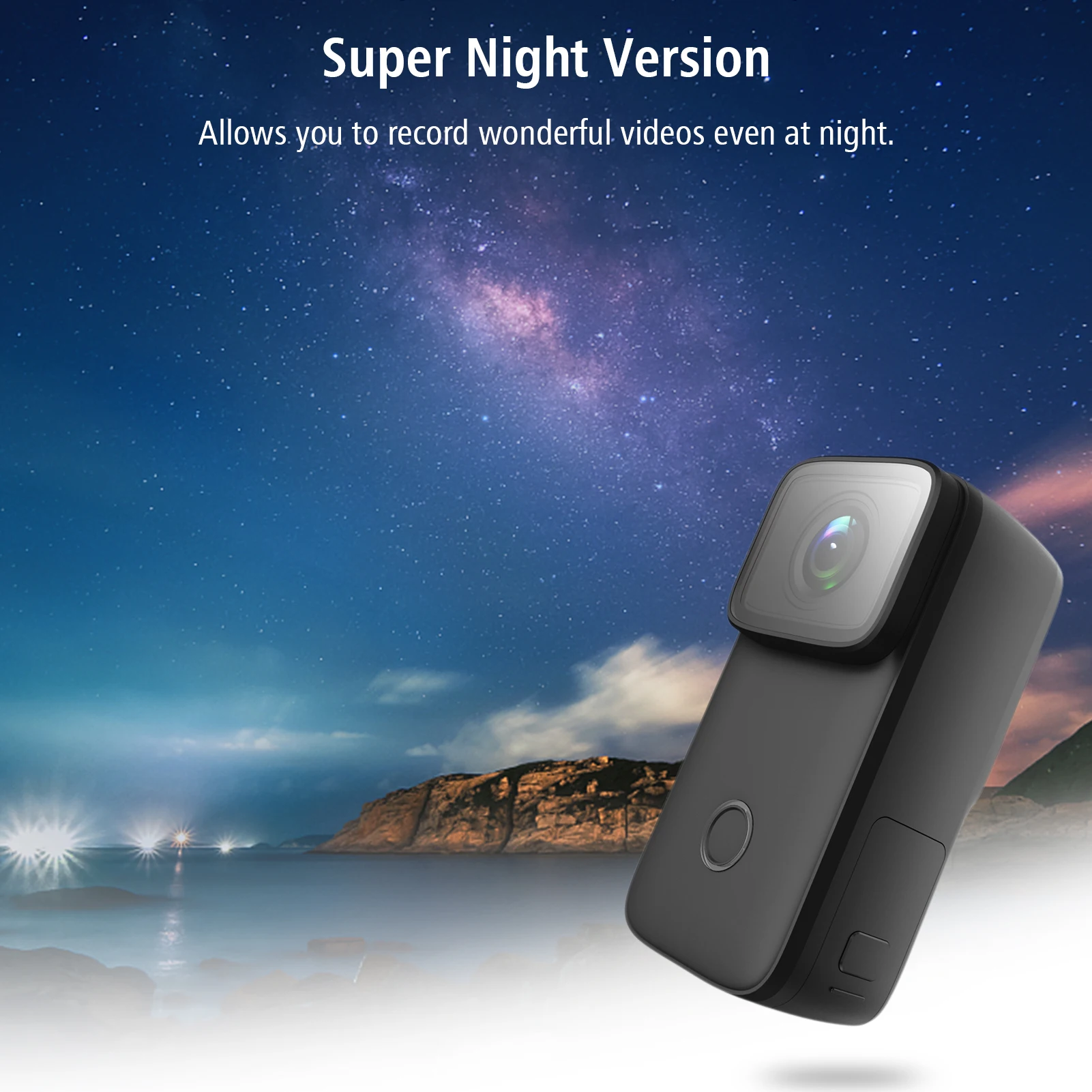 SJCAM C200 4K Mini WiFi Action Camera 1.28-inch IPS Screen 6-Axis Anti-Shake Support Night Vision Built-in Rechargeable Battery 4