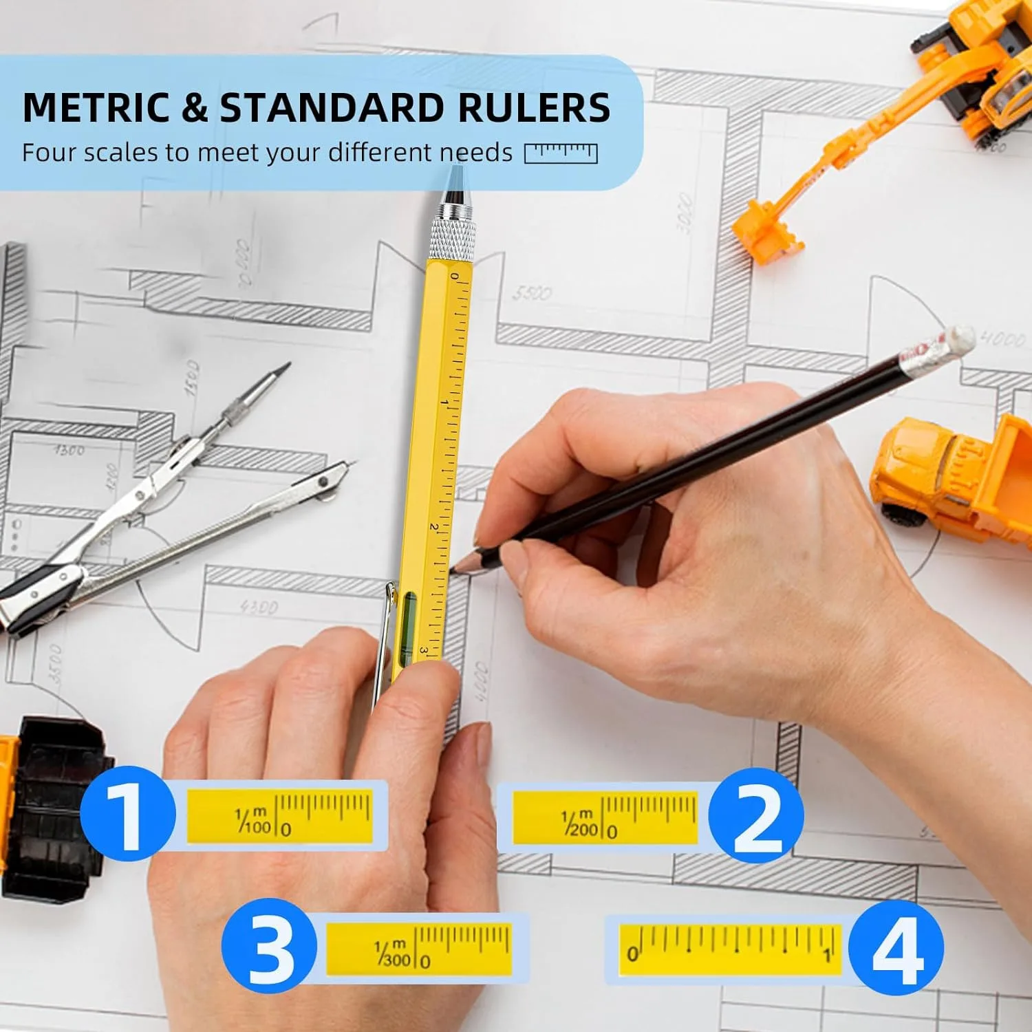 실용적인 멀티툴 펜 멋진 가제트, 스타일러스가 포함된 참신한 펜, 레벨, 자, 드라이버, 아빠 남편을 위한 생일 선물