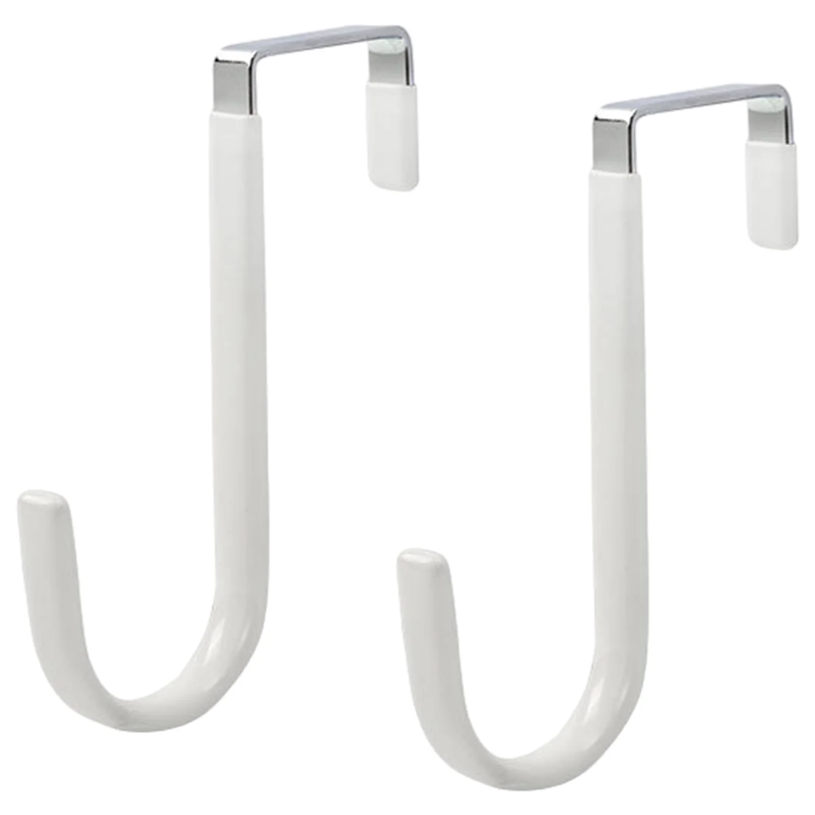 

2pcs Clothes Over The Door Hook Towel No Drilling Bathroom Stainless Steel For Hanging Coat Bags Hat Anti Scratch Heavy Duty