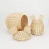 Breathable Rattan Storage Set - Mouse Shape Toy Organizer for Indoor Plants & Children's Books - Rustic Farmhouse Decor Basket 2