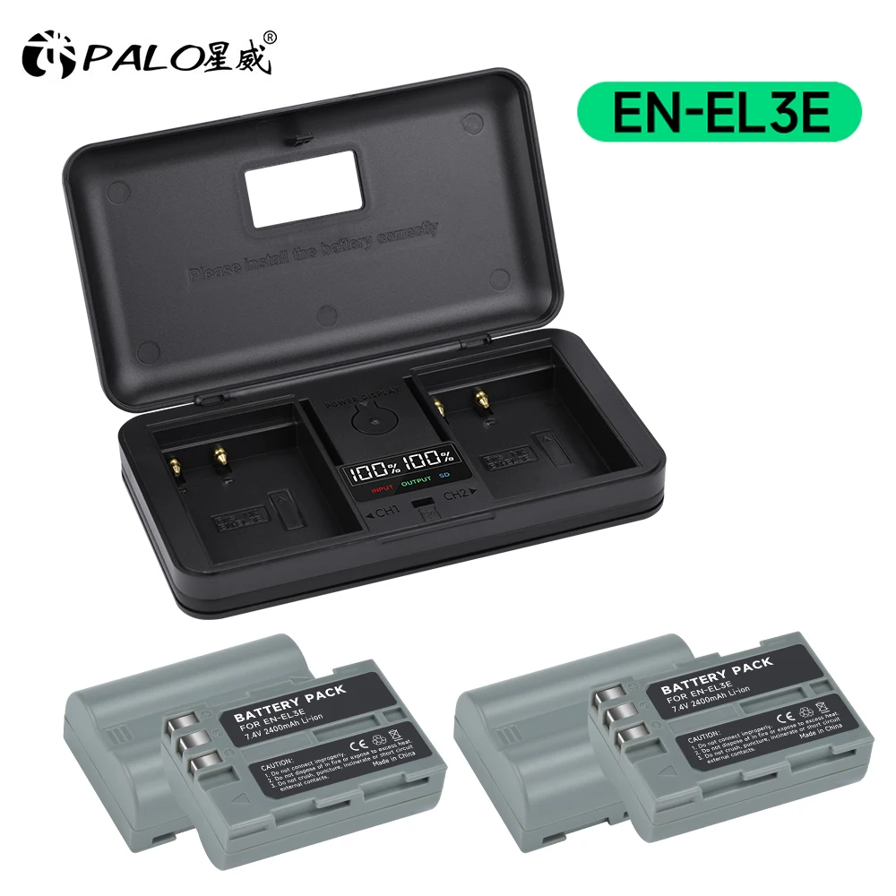 En-El3E En El3E Enel3E Batteria Con Caricabatterie Per Nikon D90 D80 D300 D300S D700 D200 D70 D50 D70S D100 D-100 D-300 D-70 D-90 Slr