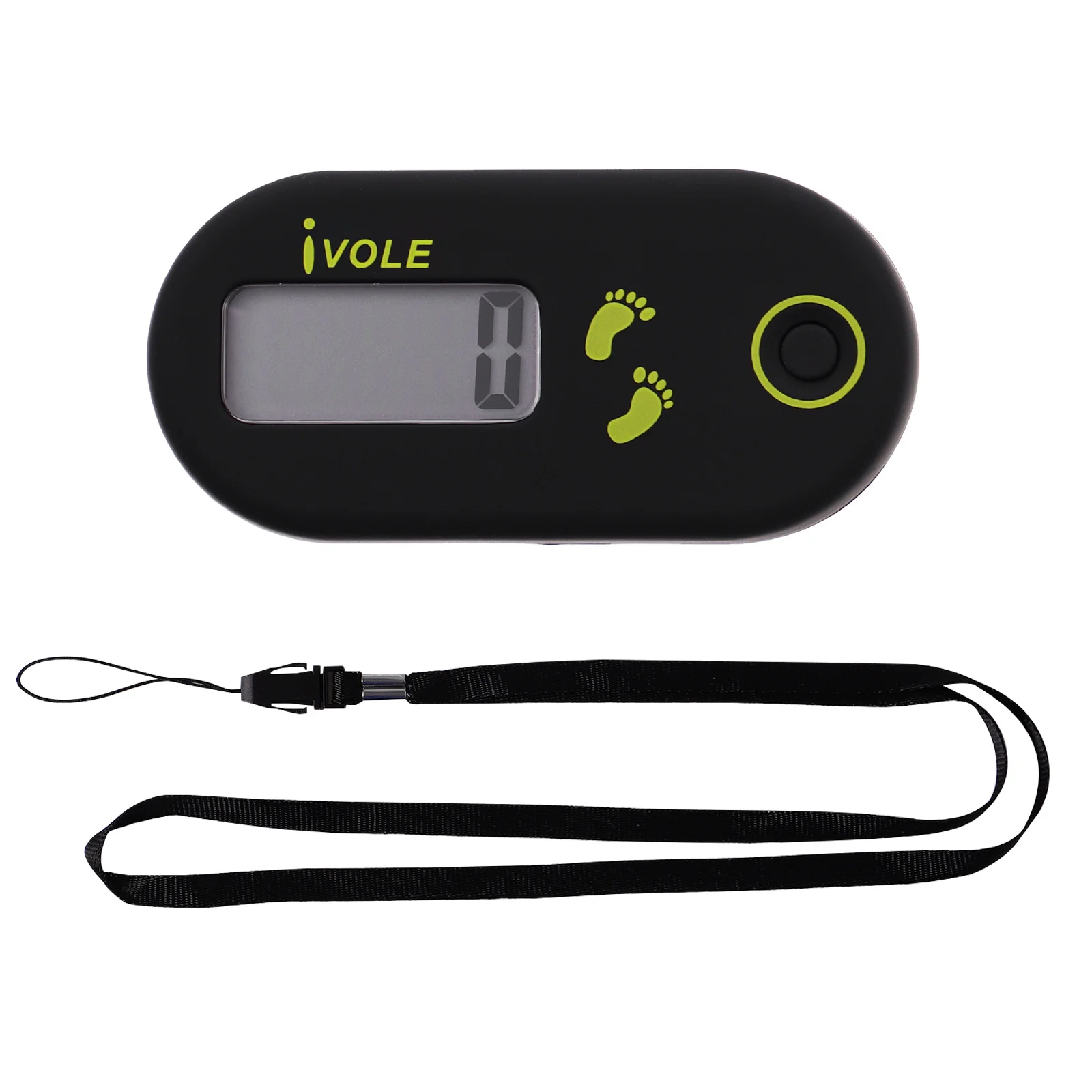 단일 기능 3D 전자 만보계, 간단한 미니 걸음 카운터, 걷기 운동용 3D 디지털 만보계, 남성 여성 (블랙) 