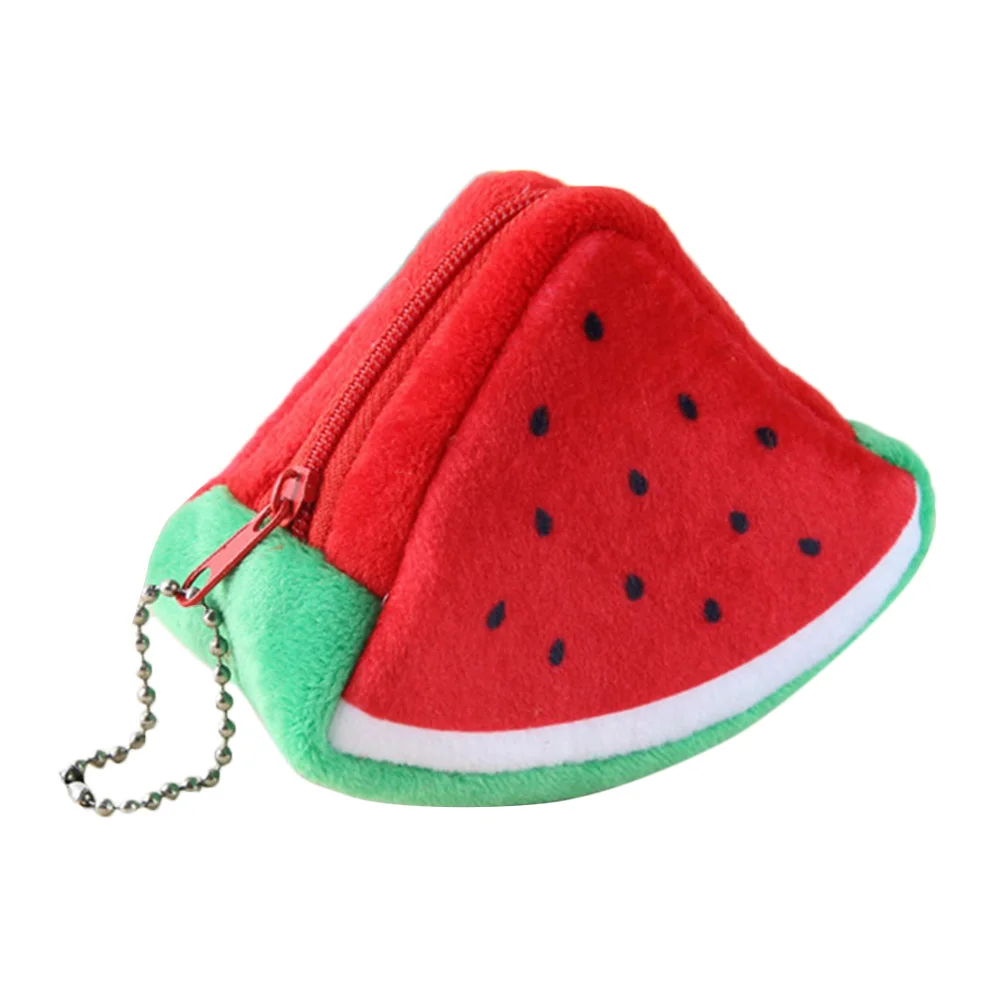 Mini Plush Coin Purse Watermelon Orange Change Purse Pouch Money Bag Earphone Storage Bag Key Holder