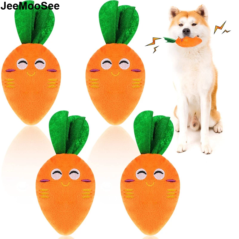 SOMOYA Dog Carrot Toy, Enrichment Dog Puzzle Toys, Hide and Seek Carrot Farm Dog Plush Chew Toys for Small Medium and Large Dogs Cats with 12 Carrots
