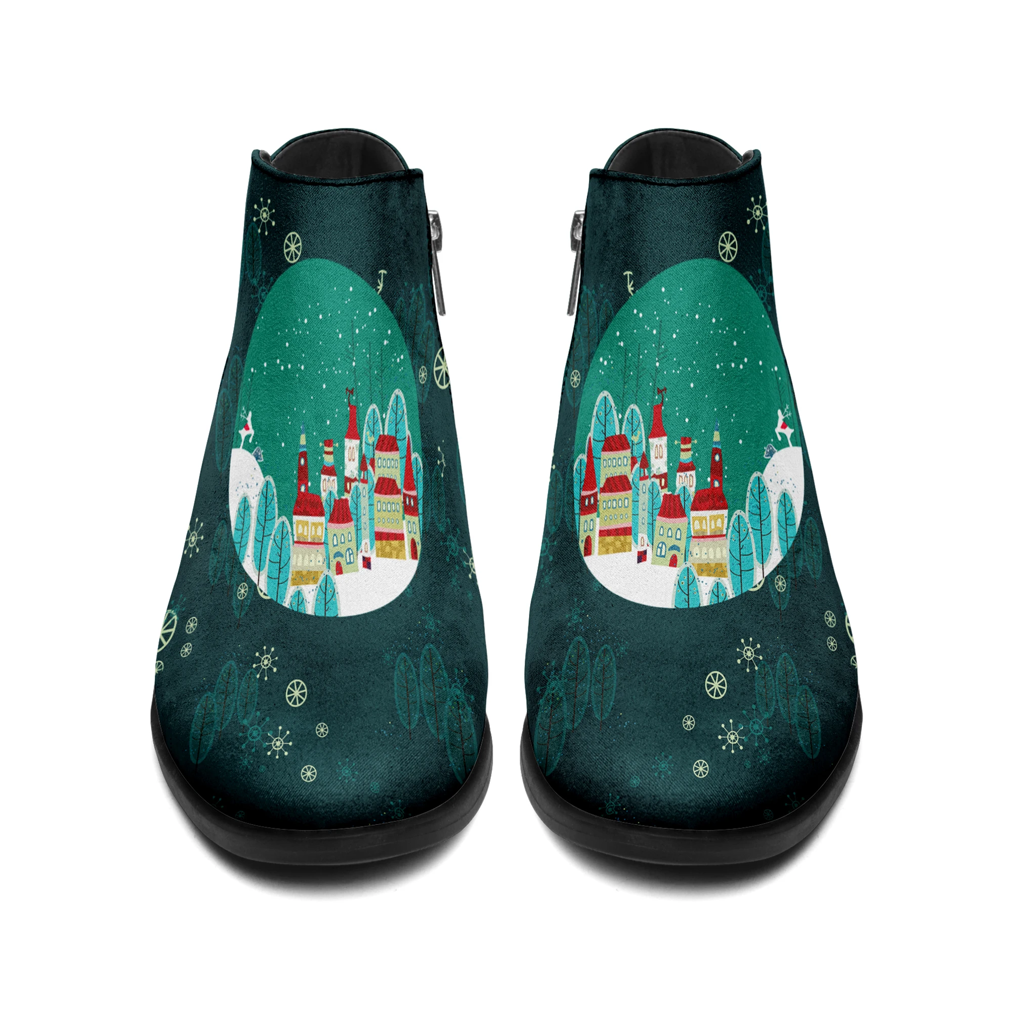 Dropshipping Print On Demand Women Custom Print POD Boots Christmas Xmas design Fashion Boots Free Shipping