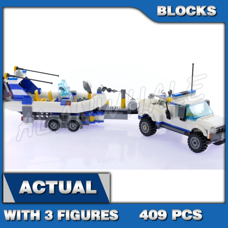 

409pcs Town Cop Patrol Dinghy Surveillance station Lighthouse Hideaway 10421 Building Blocks Set Bricks Compatible with Model