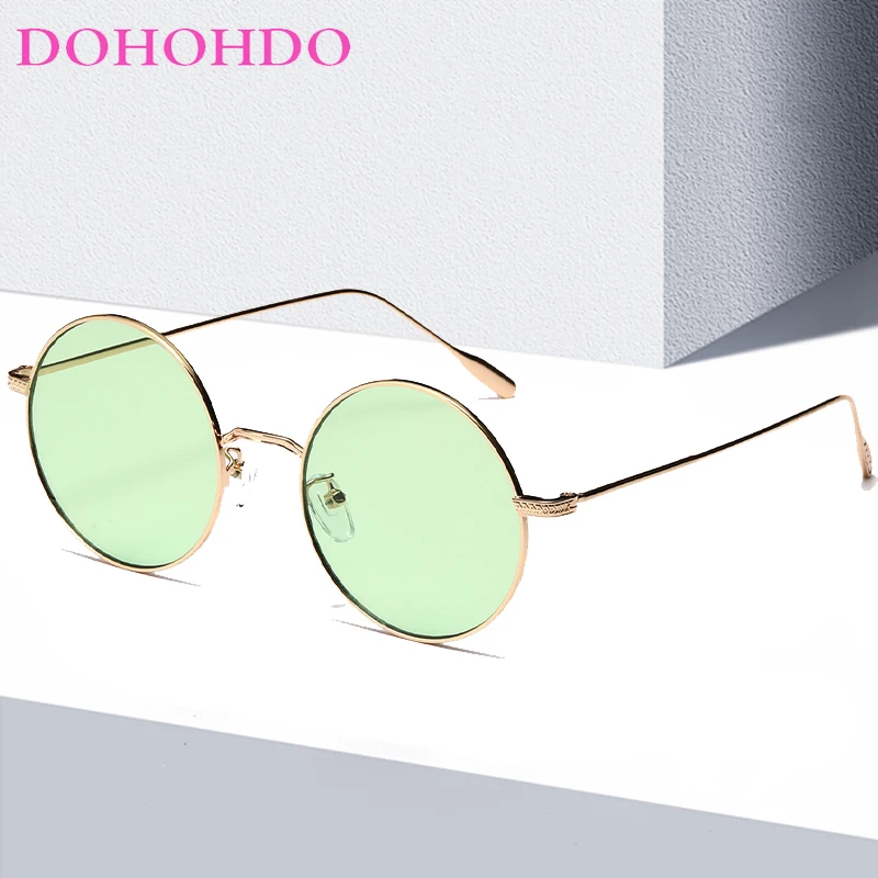 

DOHOHDO Retro Metal Round Women Sunglasses 2024 Fashion Men's Sun Glasses Candy Color Vintage Eyewear Shades UV400 Gafas de sol