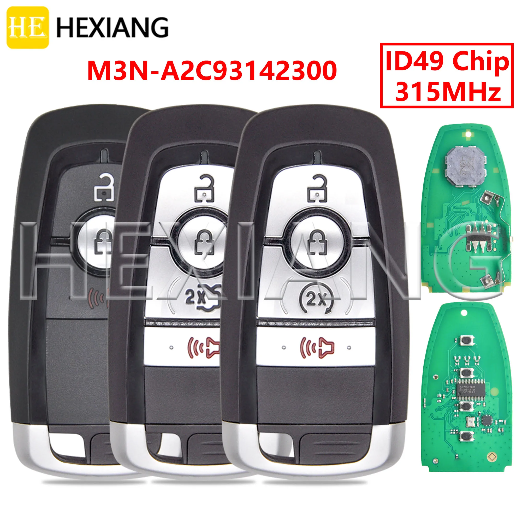 M3N-A2C93142300 ID49 315MHz kunci REMOTE mobil สำหรับ frod Explorer Eco Sport edgs F Series FUSION Mustang Shelby Cobra GT350