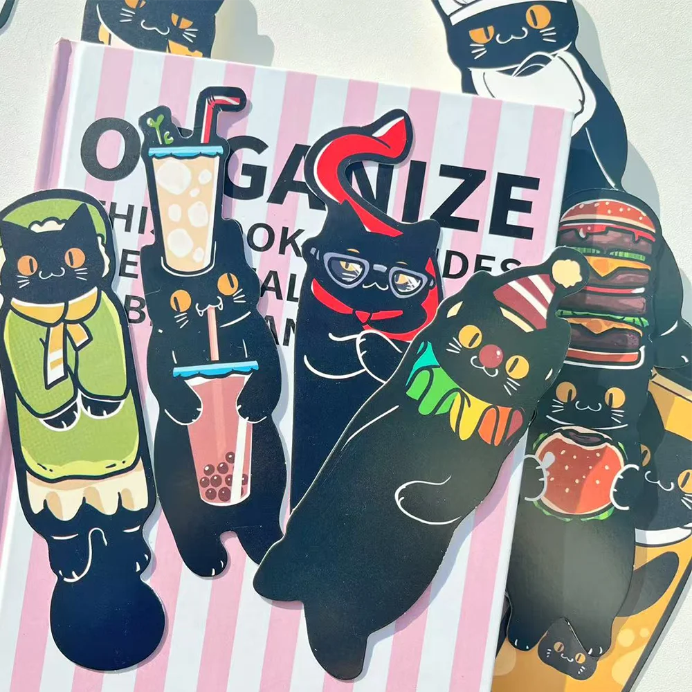 Animal Bookmark Bookmarks Stationery Supplies Paper Bookmark 30pcs black cat bookmarks