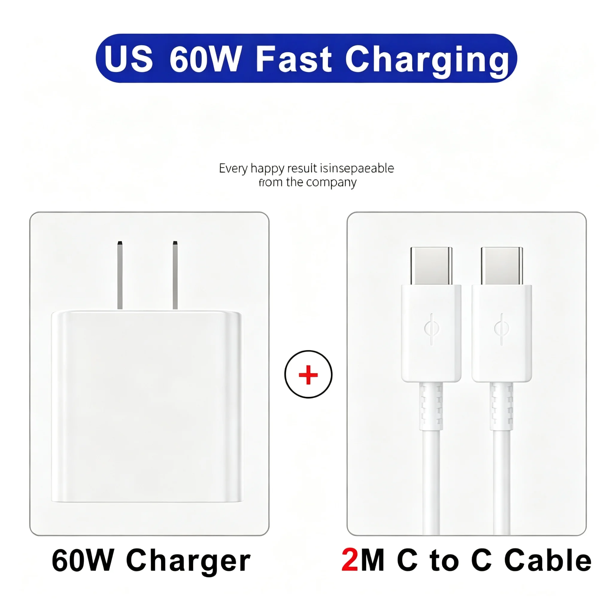 60W USB-C Super Fast Charger with Type C Cable