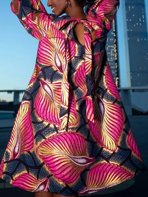 Chiamaka Bob Sleeve Ankara Dress - Image 5