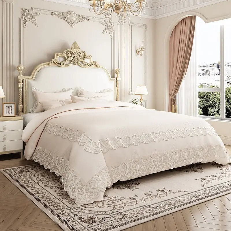 

Household French style solid wood 1.5-meter bed, 1.8-meter master bedroom double bed, bedroom solid wood bed