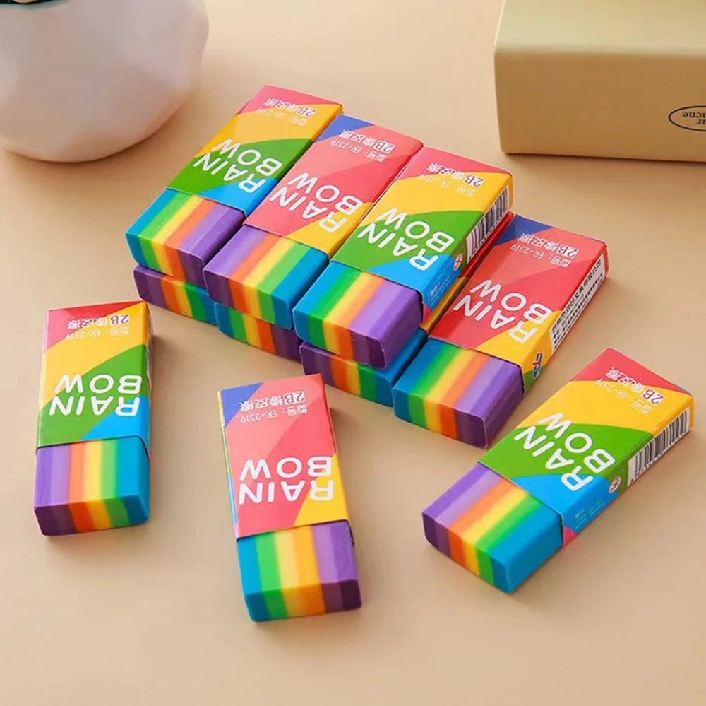 Rainbow Eraser 2B Color Art Pencil Eraser Clean Non-Marking Student Stationery pencil eraser