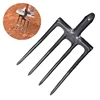 1Pcs Agricultural Digging Fork 4-Tine Carbon Steel Garden Spading Fork Field-Breaking Manure Fork Outdoor Land-Opening Tools 1