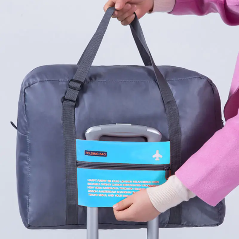 Large Capacity Foldable Travel Bag Nylon Waterproof Gym Duffel Bag Folding Traveling Clothes Storage Organizer