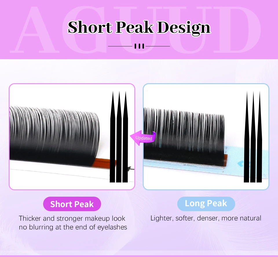AGUUD 5 Trays/Lot NEU Super Mattschwarze Einzelwimpernverlängerung Premium Faux Mink Natürliche Weiche Mega-Volumen Klassische Wimpern – Detail 7