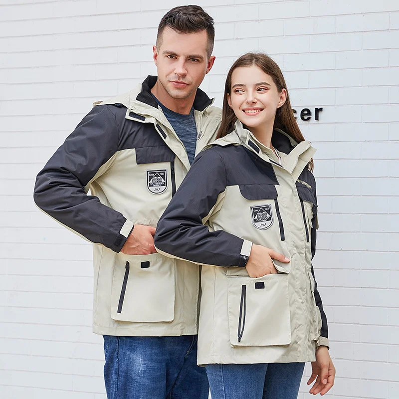 Chaquetas de pareja 3 en 1 para Hombre y mujer, cortavientos desmontable, impermeable, térmico, informal, Tops, abrigo