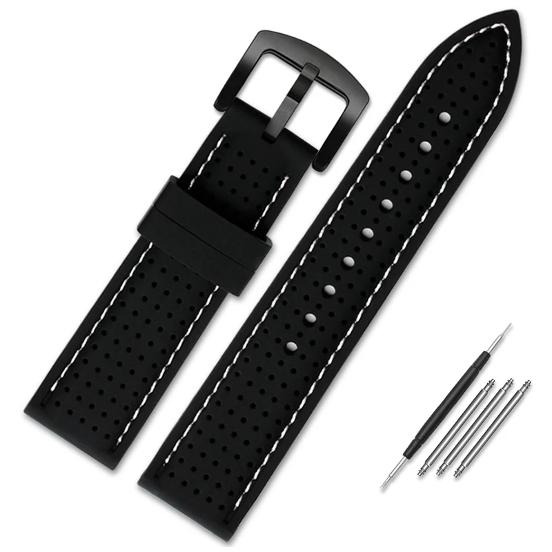 thumbnail image 1 of Correa de reloj de silicona de 20 mm, 22 mm y 24 mm para Huawei Watchband Sport Correa de goma para relojes Mi-do T-issot O-mega Accesorios Si, 1 of 5