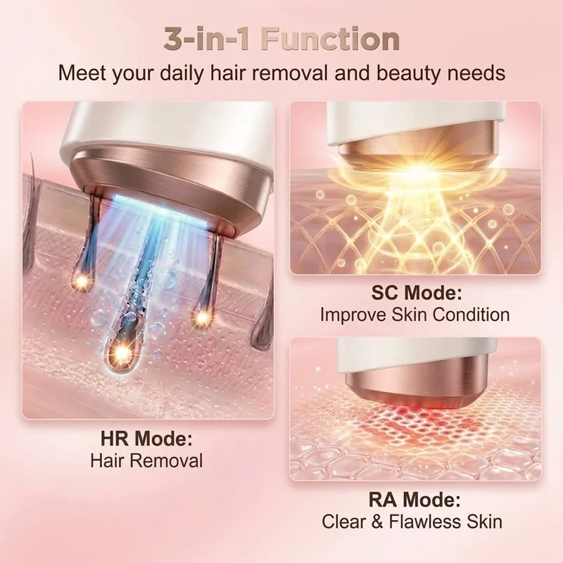 IPL 3 In 1 Ice Cooling Laser Permanent Face Body Bikini Hair Removal Device Home Painless Epilator For Women_voghion.com