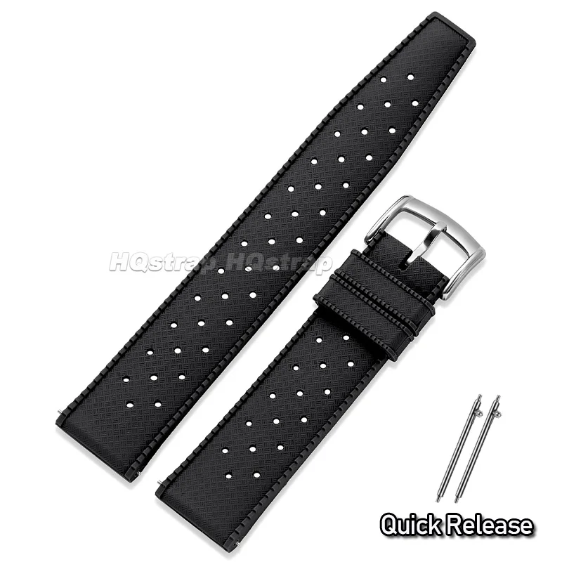 Waterproof Quick Release Perforated Silicone Watch Strap - Tropical Design