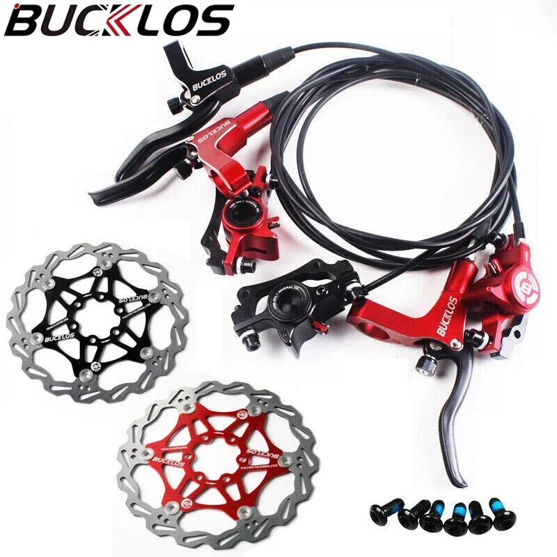 BUCKLOS Hydraulische Mountainbike-Scheibenbremsen – Vorne 800 Mm, Hinten 1500 Mm, 160 Mm Adapter, 6061 Alu